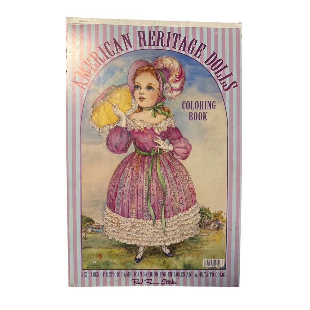 Red Farm Studio American Heritage Dolls Coloring Book Historic Fashion 6 Pages